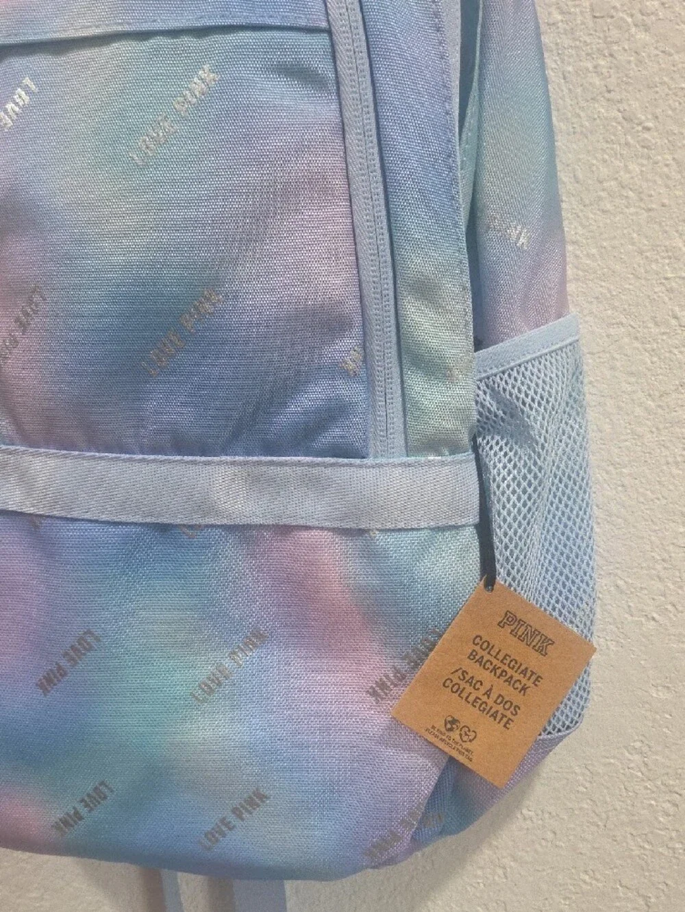 PINK Victoria's Secret Pastel Tie-Dye Backpack - Blue, Pink, Purple